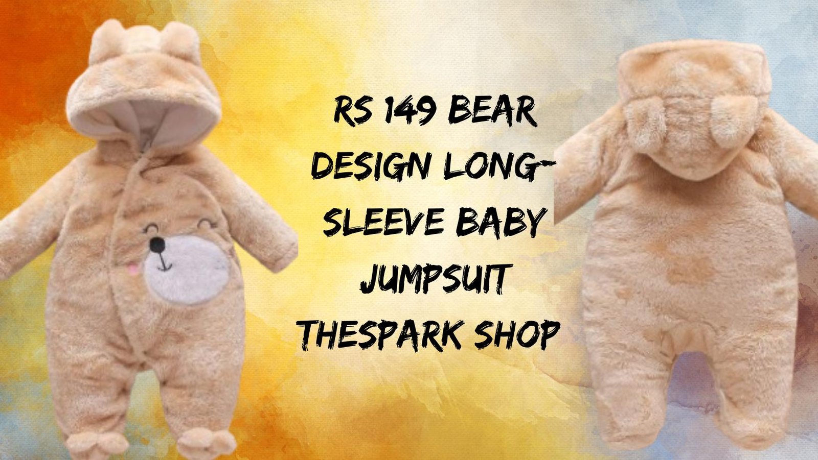 Rs 149 Bear Design Long-Sleeve Baby Jumpsuit Thespark Shop